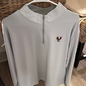 Peter Millar Light Gray Quarter-Zip (Army-Navy Country Club Logo)